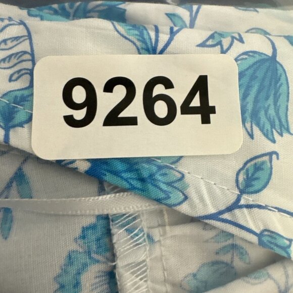 Draper James Women's S V-Neck Puff Sleeve Blouse Top Blue Floral NWT 9264 - Picture 14 of 15